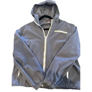 Brandy Melville John Galt One Size Zip Up Lightweight Hooded Canvas Jacket